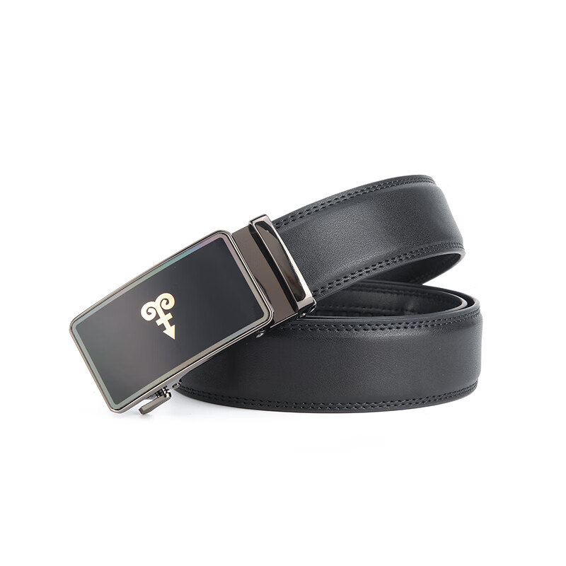 恒源祥（HYX）男皮带牛皮自动扣腰带真皮商务裤带送爸爸老公生日礼物HJD18BB005 黑色HJD18BB005 110—130cm