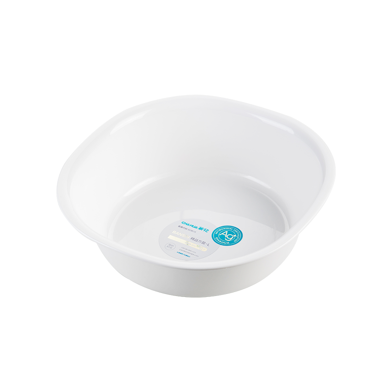 茶花银离子抗菌加厚脸盆塑料脚盆洗PP新生婴儿童大小脸盆洗菜盆 【抗菌款小号】方盆