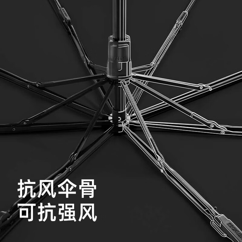 蕉下（beneunder）太阳伞防晒防紫外线遮阳伞女士雨伞户外晴雨两用伞 双层小黑伞系列三折伞-桃捻