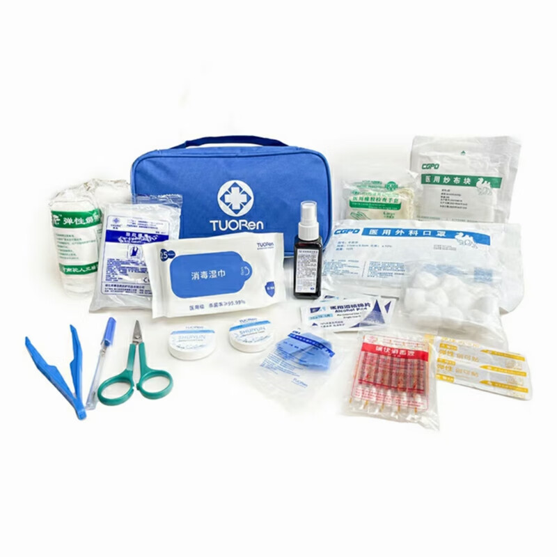 TUORen 一次性使用急救包口罩1包+消毒湿巾1包+碘伏1瓶家庭急救包 50包/箱