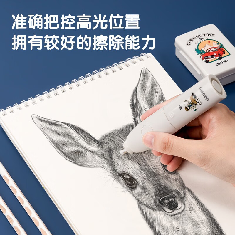 得力（deli）学生文具礼盒文具套装削笔机套装文具开学大礼包儿童节日礼物 居家学习用品 开学礼物 【皓玉白】电动文具套装 VG606