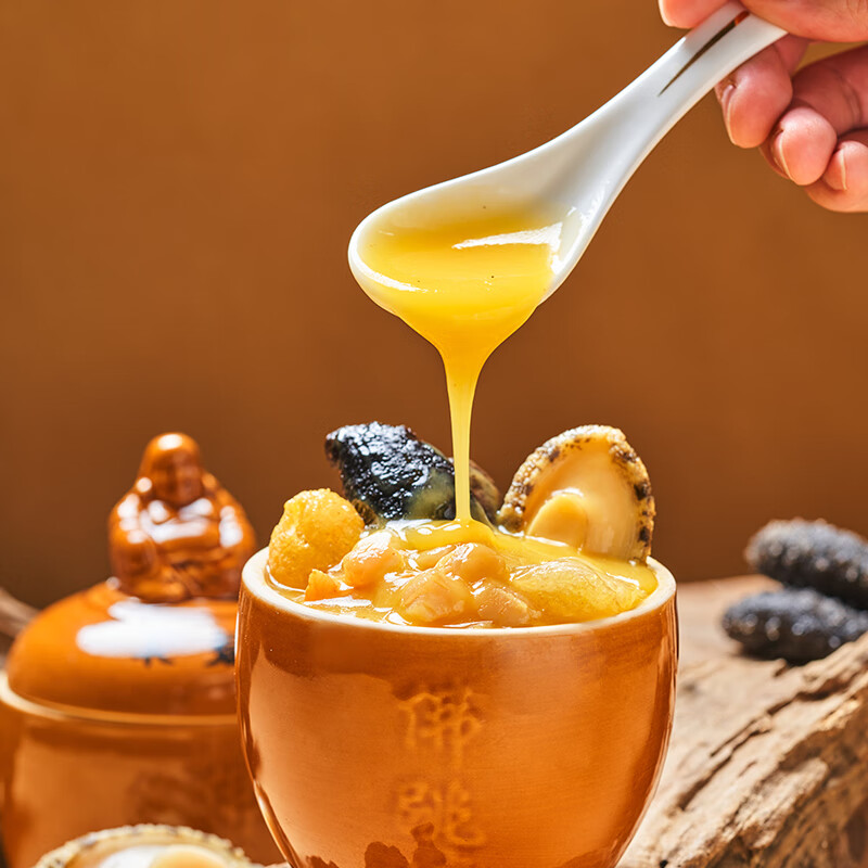 聚春园佛跳墙官方福州正宗佛跳墙金汤礼盒加热即食海参鲍鱼年货送礼 金汤 230g 三坛礼盒装