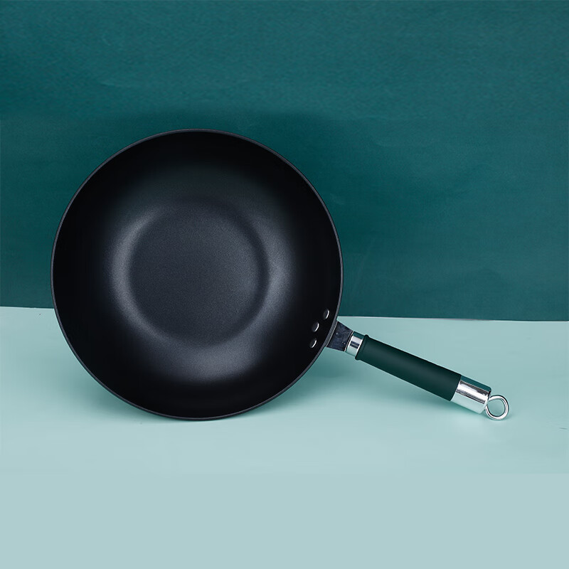 艾逸瑶选瓦尔加斯复古绿不粘炒锅32CM CJ-21009