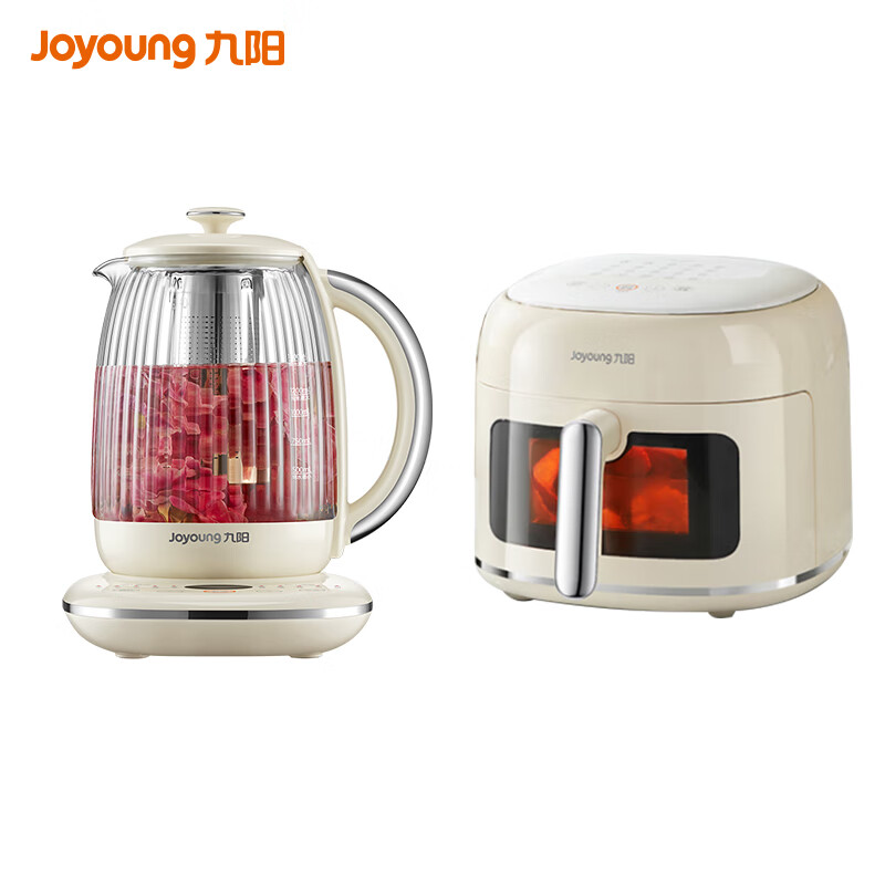 九阳漫生活空炸养生壶套装 养生壶K15D-WY166(茶) +空气炸锅KL60-V7