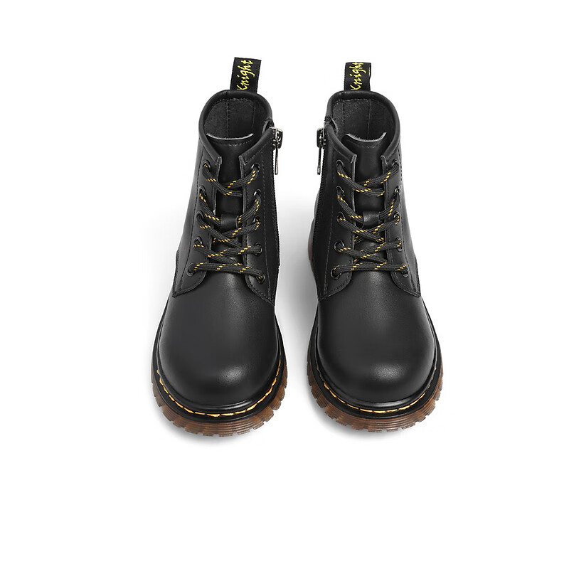 百丽抽绳设计马丁靴女商场同款舒适短靴3IJ44D92 黑色-薄绒 34