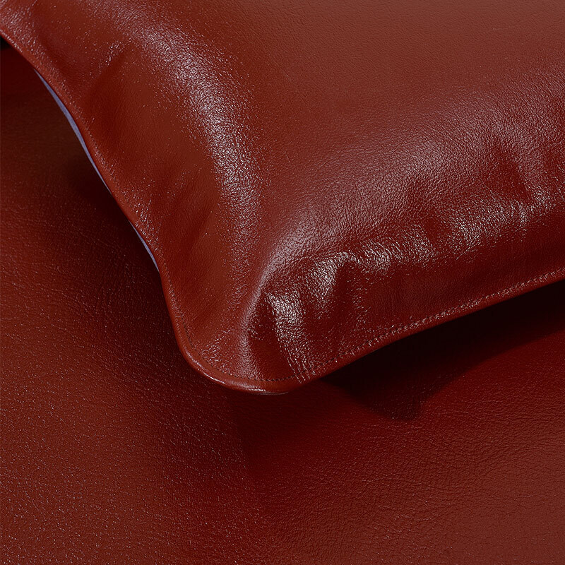 富安娜家纺 凉席牛皮席子枕套 头层真皮天然清凉 伯爵经典枕套一对装 73*46cm 红色