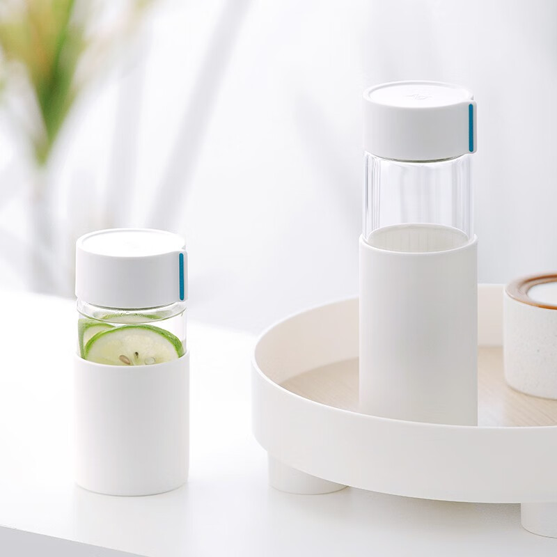 茶花（CHAHUA）欧铂兹*单层抗菌玻璃杯310ml水杯茶杯抗菌 480ml 白色