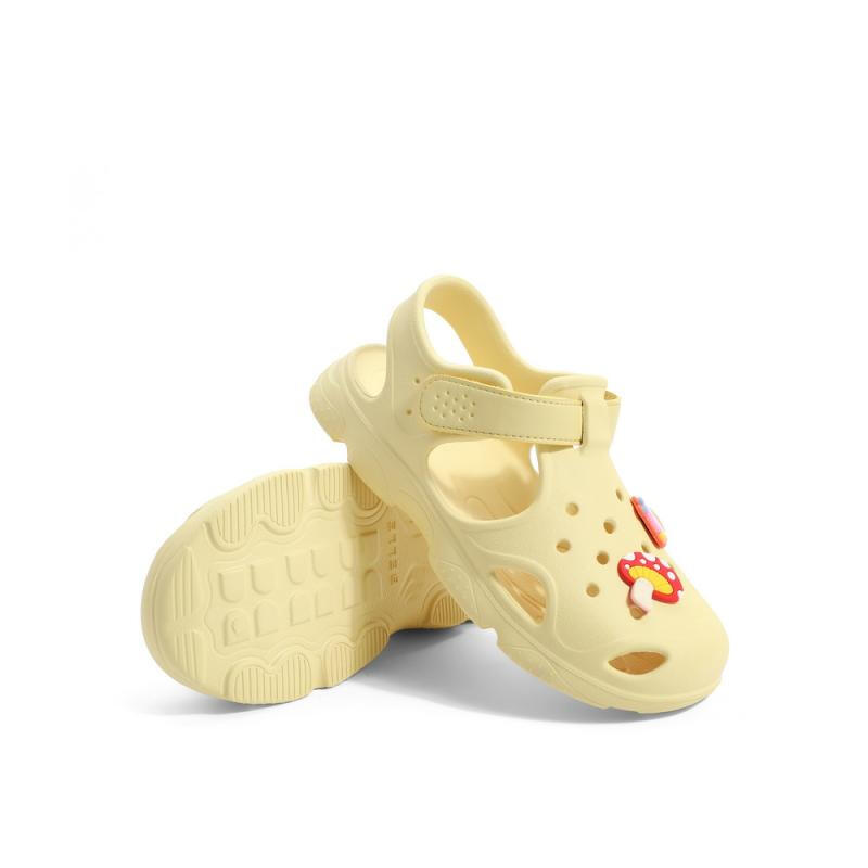 百丽彩虹沙滩凉鞋女商场同款舒适洞洞童鞋3GF31B62 黄色 34