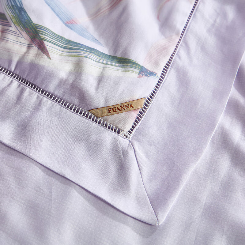 [线下同款]富安娜（FUANNA）莱赛尔印花水洗蚕丝夏被\花叶浮绘1.8m床（230*229cm）