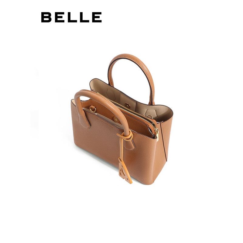 百丽简约压花质感手提包商场同款单肩斜挎包X6401CX2 棕色 F