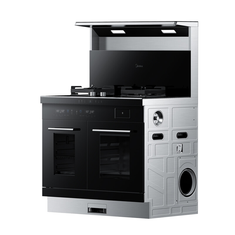 美的 (Midea) 集成灶蒸烤一体集成灶 独立蒸烤箱一体机 蒸箱烤箱一体式 抽油烟机套装 M03ZK 天然气*