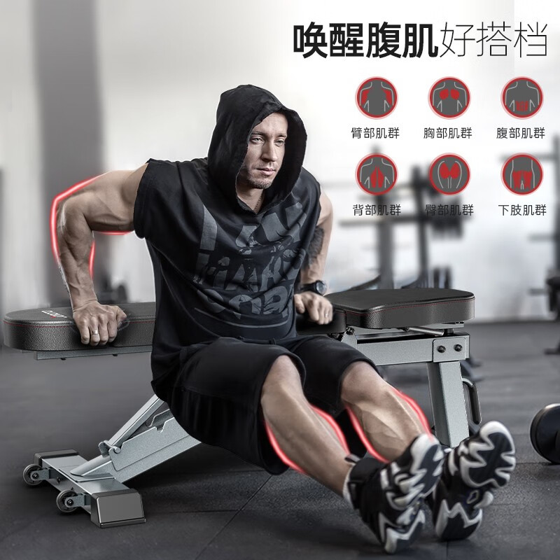 捷瑞特JOROTO美国品牌哑铃凳多功能卧推凳可调节健身椅商用健身器材MD80 多档位可调节/500斤大承重