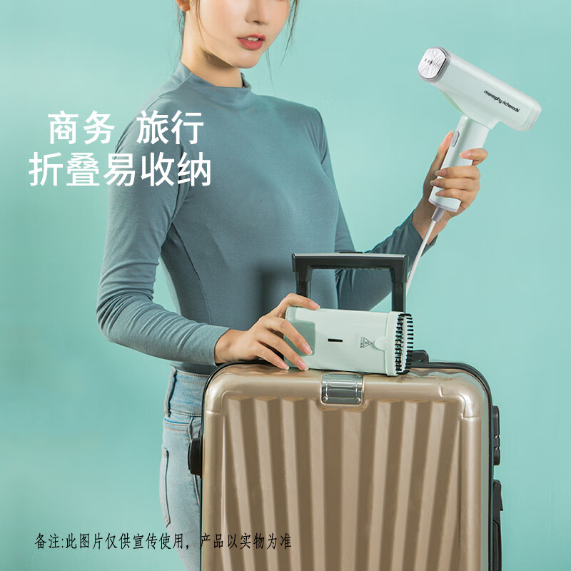 morosphy richerods手持挂烫机家用蒸汽杀菌除菌烫斗小型熨烫机 便携旅行出差迷你熨衣服神器 绿色 MF-98899