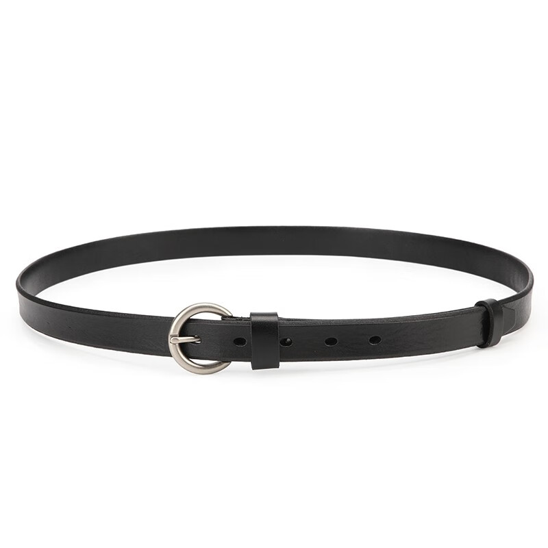 恒源祥（HYX）女士皮带真皮头层牛皮宽腰带女针扣ins风百搭复古韩国装饰裤带 黑色