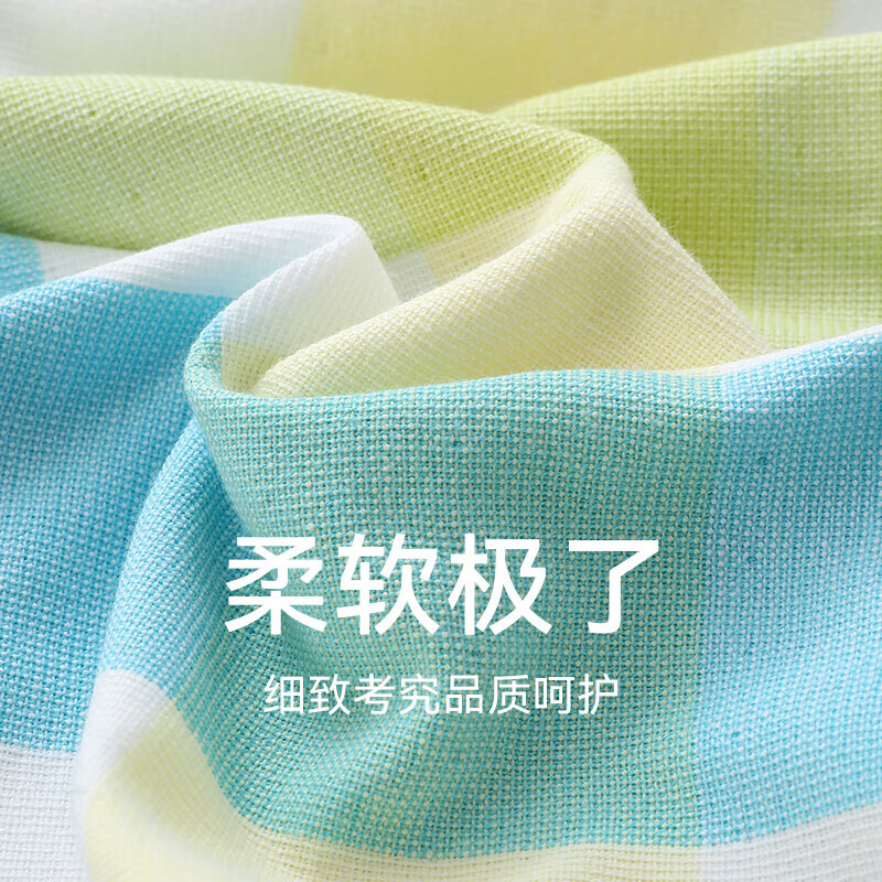 金号 A类纯棉双层布艺枕巾 两条装 蓝色 126g/条 52*80cm