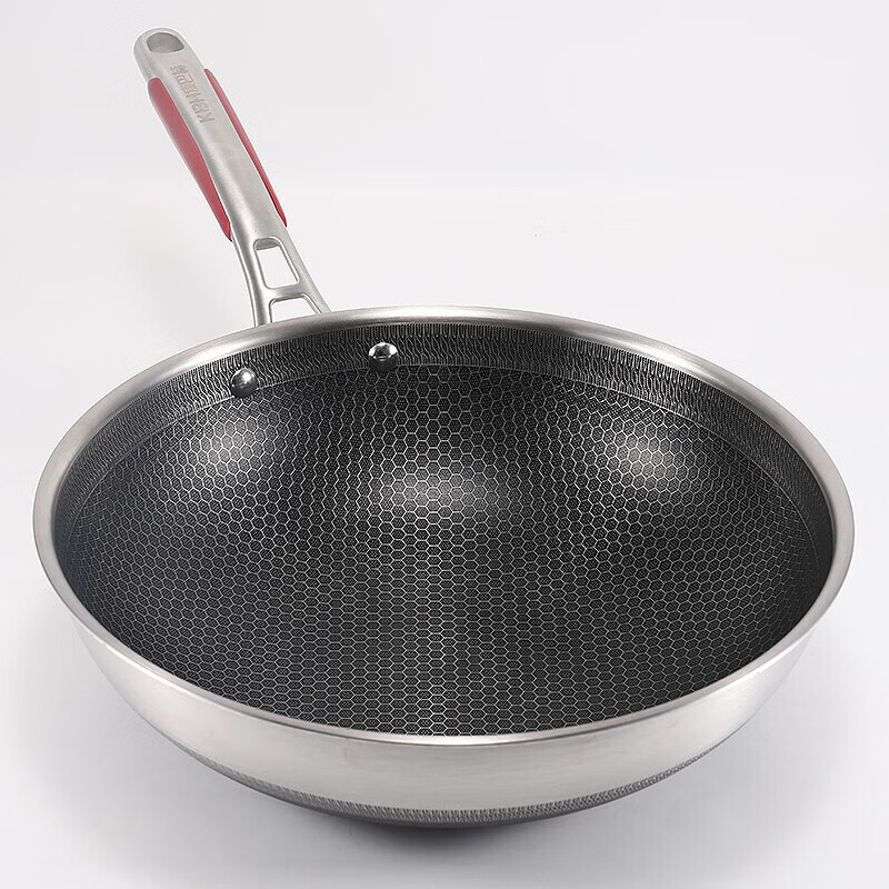 康巴赫（KBH）炒锅家用不易粘少油烟炒菜锅 德系蜂巢316双面炒锅 32cm CDX32A1