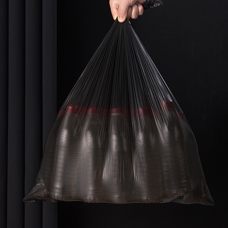 茶花平口垃圾袋厨房卫生间一次性塑料袋办公室宿舍厚韧垃圾袋 厚韧垃圾袋3卷装S40