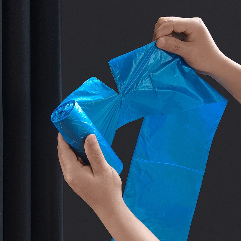 茶花平口垃圾袋厨房卫生间一次性塑料袋办公室宿舍厚韧垃圾袋 厚韧垃圾袋3卷装S40