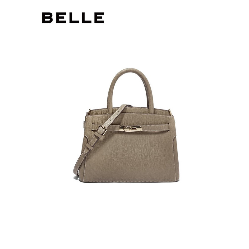 百丽质感通勤铂金包2023春季新商场同款单肩斜挎手提包X6080AX3 灰色 F