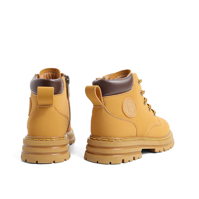 百丽复古马丁靴童鞋女商场同款户外休闲工装靴G2360D92 棕色-单里 30