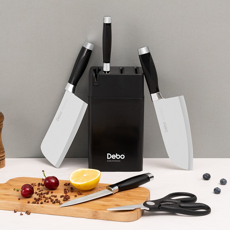 Debo德铂刀具套装不锈钢菜刀切片刀剪刀六件套