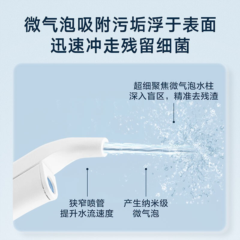 美的（Midea）冲牙器洗牙器水牙线洁牙器 家用纳米气泡智能可视洁牙仪MC-BZ0101 品质好礼