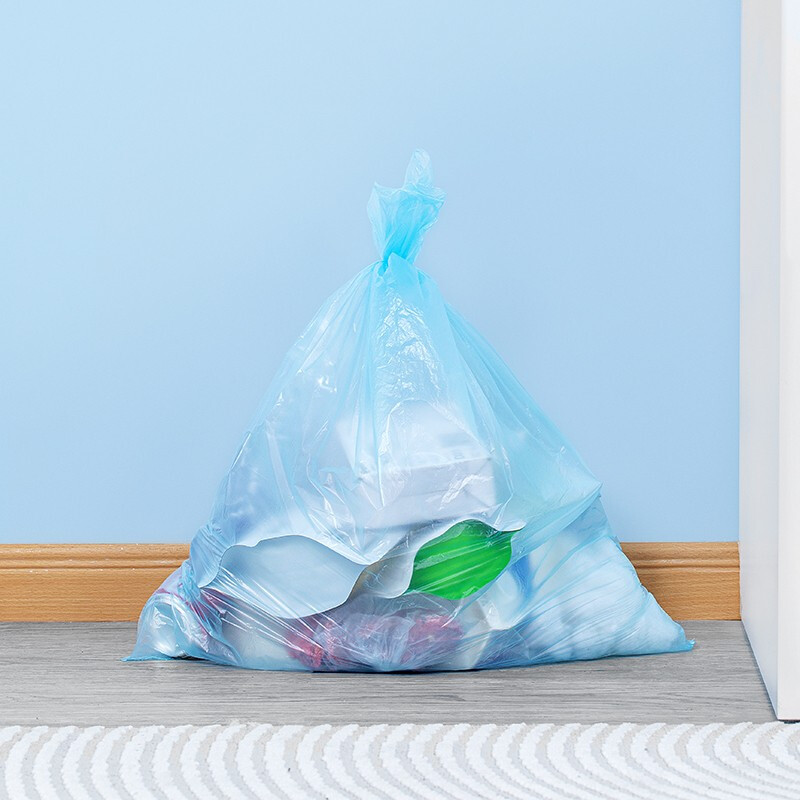 茶花平扣垃圾袋厨房卫生间一次性塑料袋办公室宿舍实用垃圾袋 实用垃圾袋5卷装S30