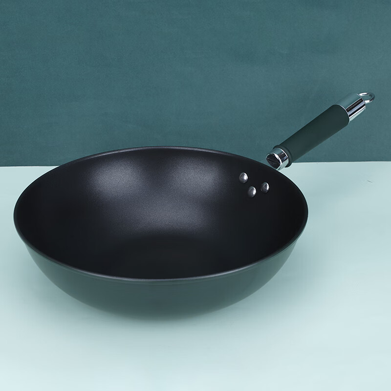 艾逸瑶选瓦尔加斯复古绿不粘炒锅32CM CJ-21009