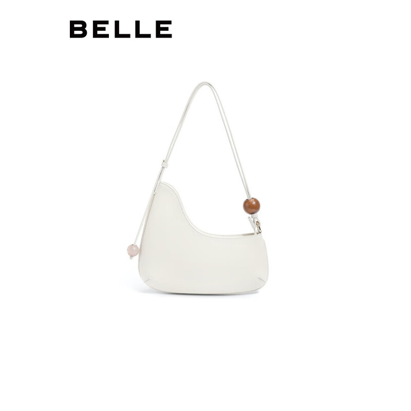 百丽【刘雯同款】女包2023夏季新商场同款简约质感通勤腋下包X9099BX3 米色 F