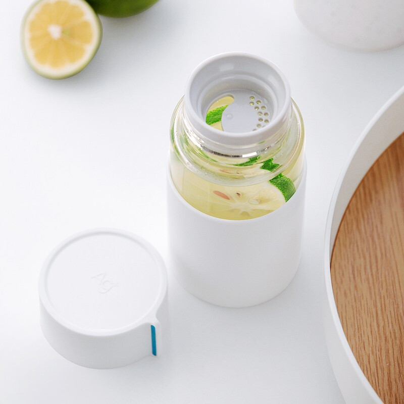 茶花（CHAHUA）欧铂兹*单层抗菌玻璃杯310ml水杯茶杯抗菌 480ml 白色