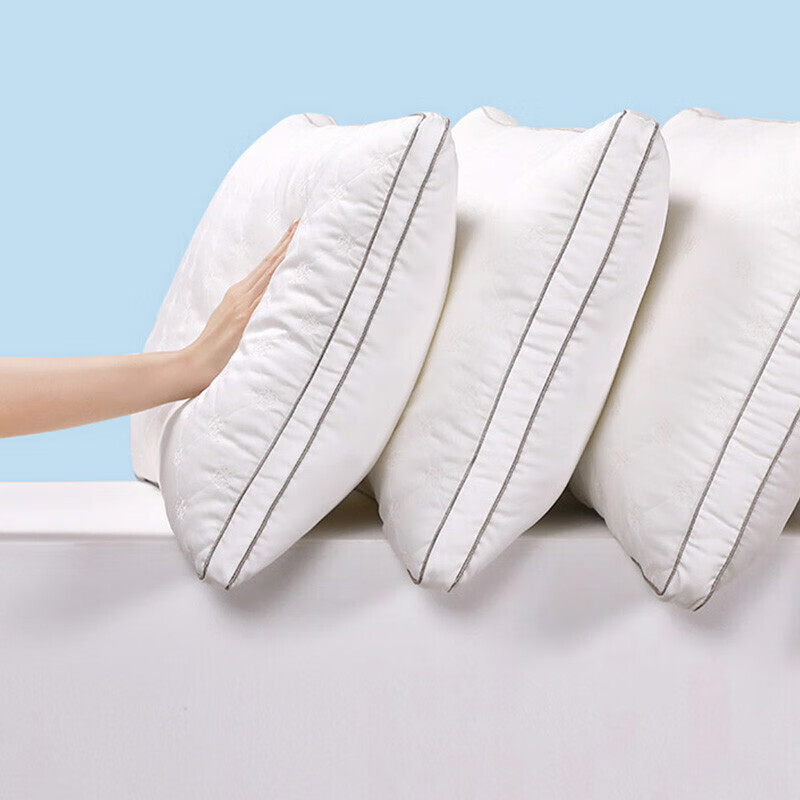 富安娜家纺枕芯 酒店枕头纤维软枕 60S长绒棉全棉A类面料抗菌可水洗枕 70*45cm一个装