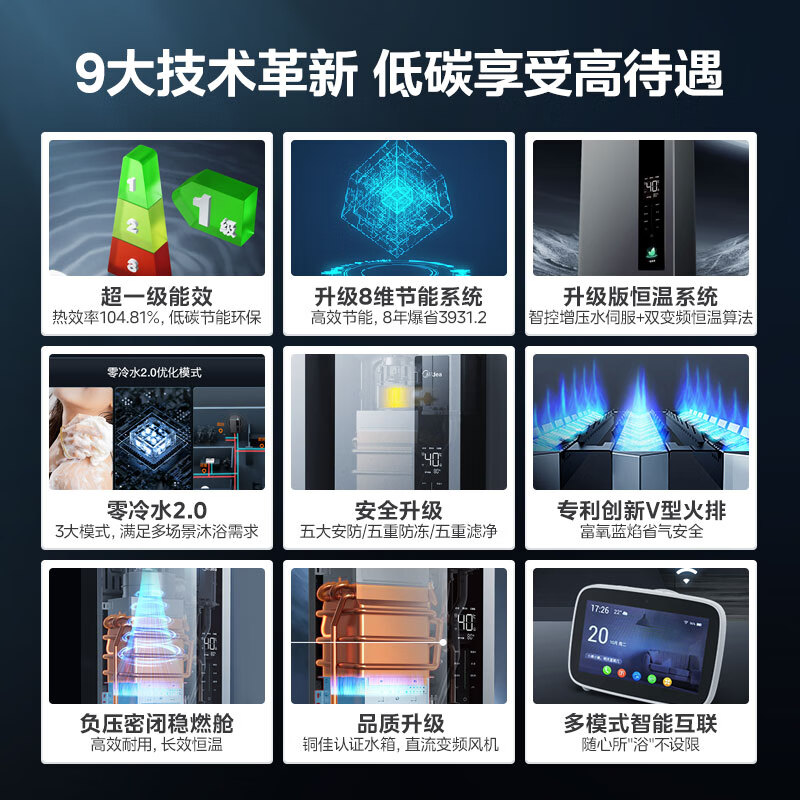 美的（Midea）16升燃气热水器 天然气 超一级能效 恒温水伺服 节能零冷水 家用智能 节能 JSLQ27-16LN3 以旧换新