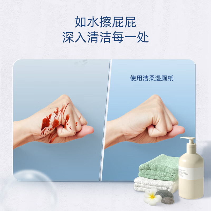 洁柔湿厕纸 50片 擦除99.9%细菌 私处卫生清洁湿巾卫生纸新老品交替