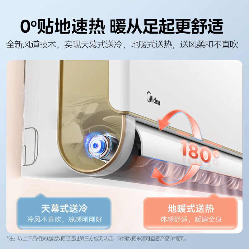 美的（Midea）新能效 旋耀 2匹智能家电变频冷暖壁挂式 三级能效 KFR-50GW/N8MXA3 一价无忧（包5米铜管）