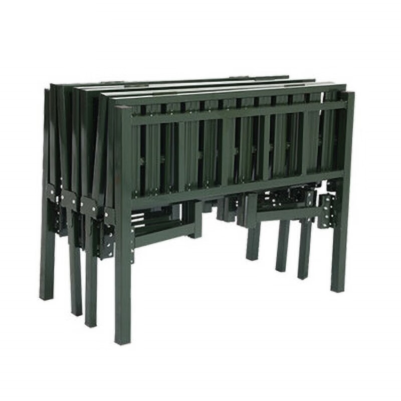 君品仕佳 折叠床户外全钢制单人六折床 便携携行床 200x80x42cm 管壁厚度1mm