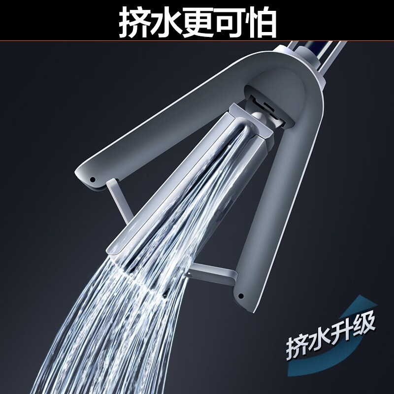 大卫新款胶棉拖把干湿两用一拖净挤水吸水海绵免手洗懒人家用拖布s 老婆设计款-共2个头