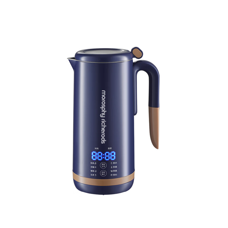morosphy richerods破壁机家用豆浆机智能预约破壁料理机多功能小型迷你养生壶 轻奢蓝标配[破壁豆浆杯] MF-005A