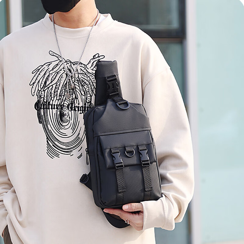 酷龙达户外休闲大容量胸包斜挎包时尚斜背包学生单肩包男生女生简约腰包 CLD-B24511款