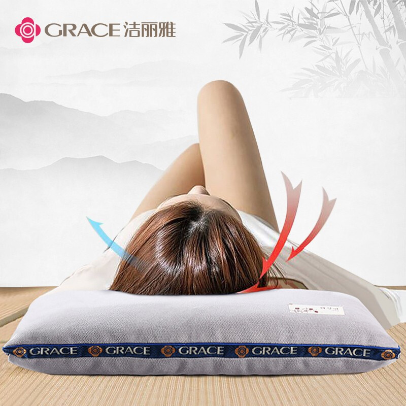 洁丽雅（Grace）荞麦枕头100%荞麦壳荞麦皮枕头枕芯 春夏秋季安睡枕颈椎枕 单只装