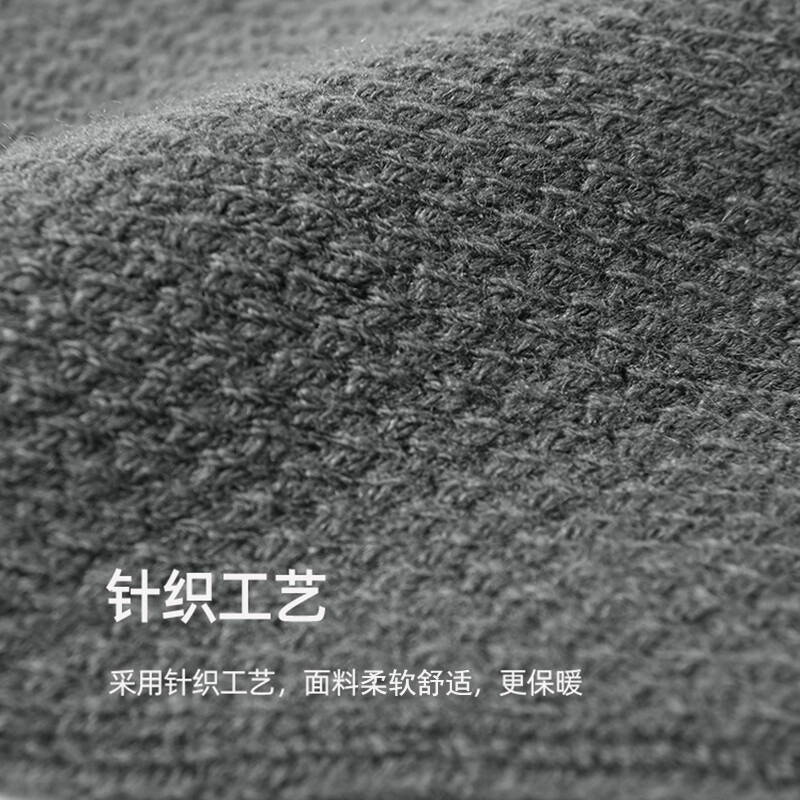 南极人 手套男士秋冬保暖手套日常外出骑行运动毛线手套冬季加绒防寒手套保暖针织手套 弹力大 男女通用-藏青色