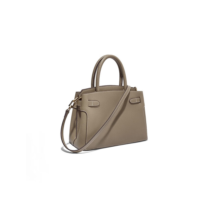 百丽质感通勤铂金包2023春季新商场同款单肩斜挎手提包X6080AX3 灰色 F