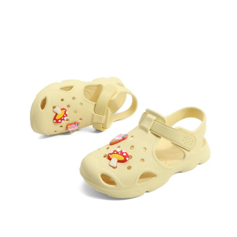 百丽彩虹沙滩凉鞋女商场同款舒适洞洞童鞋3GF31B62 黄色 34