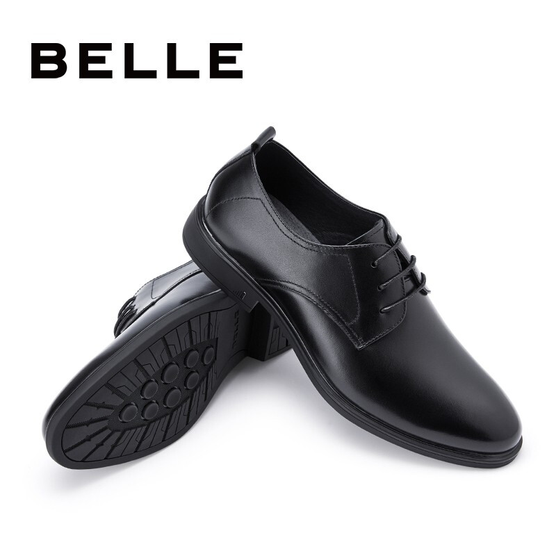 百丽正装鞋男商场同款商务婚鞋皮鞋6VD01AM0 黑色 42