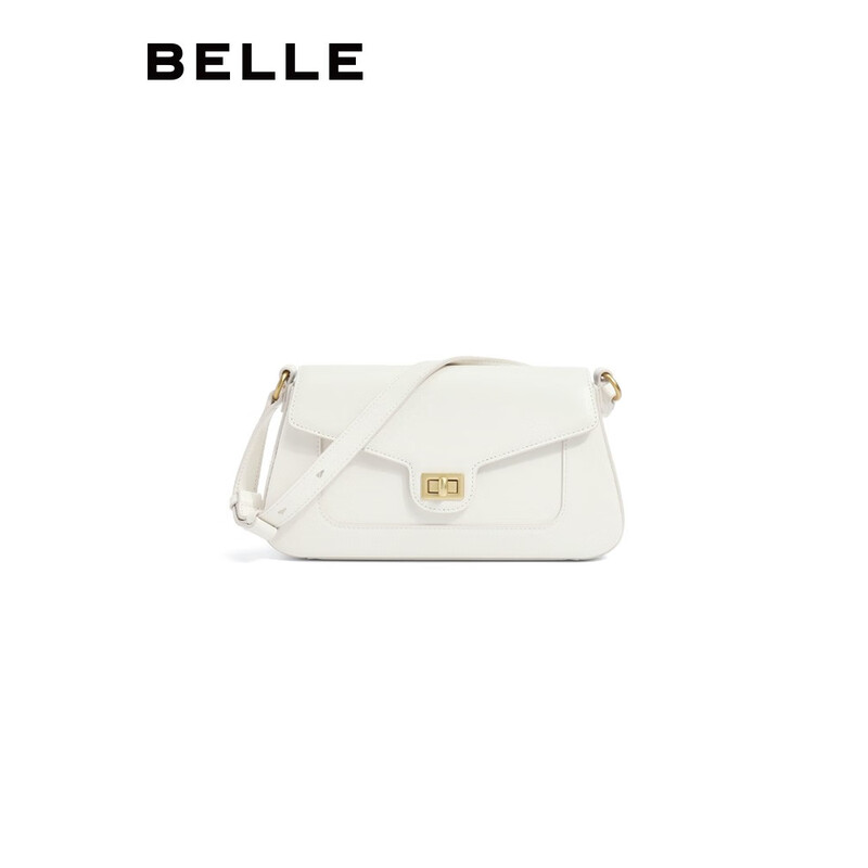 百丽包包女2023秋季新款简约通勤质感单肩法棍腋下包X9165CX3 米色 F