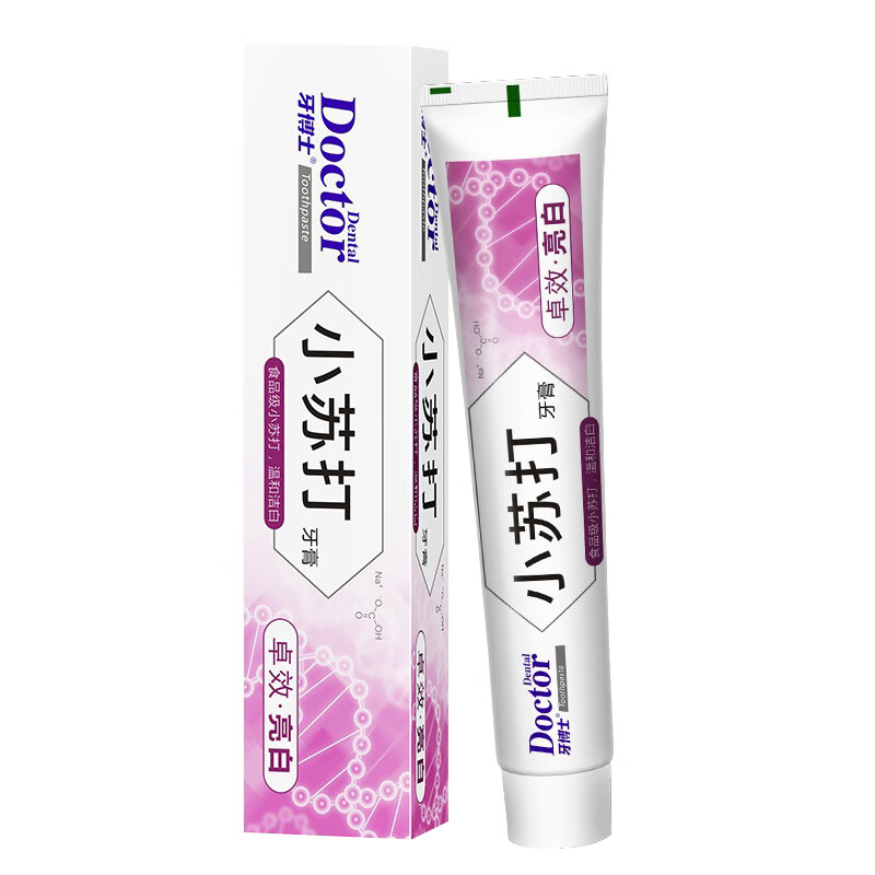 牙博士小苏打牙膏薄荷味去渍去黄180g +清火+清新祛口气（3支）540g 180g