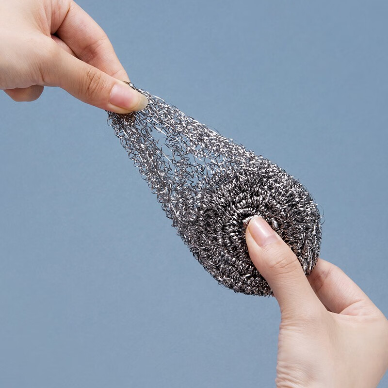 茶花（CHAHUA） 不生锈清洁球钢丝球洗碗铁丝球擦刷洗锅刷锅洗碗 【2包6个】金属钢丝球