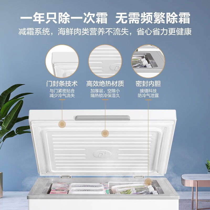 美的(Midea)100升 冷藏冷冻转换冰柜 家用囤货小冷柜 一级能效 母婴母乳小冰箱 BD/BC-100KMXC(E)