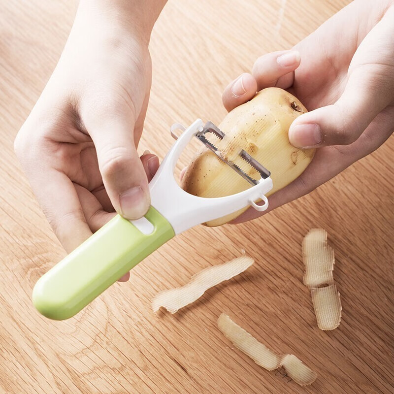 茶花（CHAHUA） 茶花水果刀削皮器 果皮刀削皮刀刨皮刀塑料制品 2264颜色随机 随机颜色（3个装）