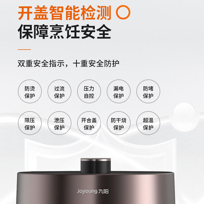 九阳（Joyoung）电压力锅 铁釜胆家用电压力煲智能预约多功能高压锅高颜值小巧 Y-50C29S