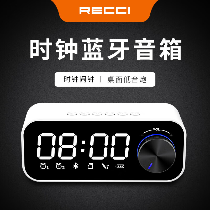 RECCIRECCI锐思RSK-W11 车载蓝牙音响可充电超强续航无线户外音箱 白色